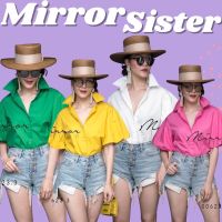 ?ป้าย Mirrorsister​ 00623.3 เสื้อเชิ้ตทรงเรียบ เพิ่มความน่ารักที่แขนทรงกระปุก กระดุมผ่าหน้าเปิดปิดได้ ใส่ได้บ่อยทุกโอกาส