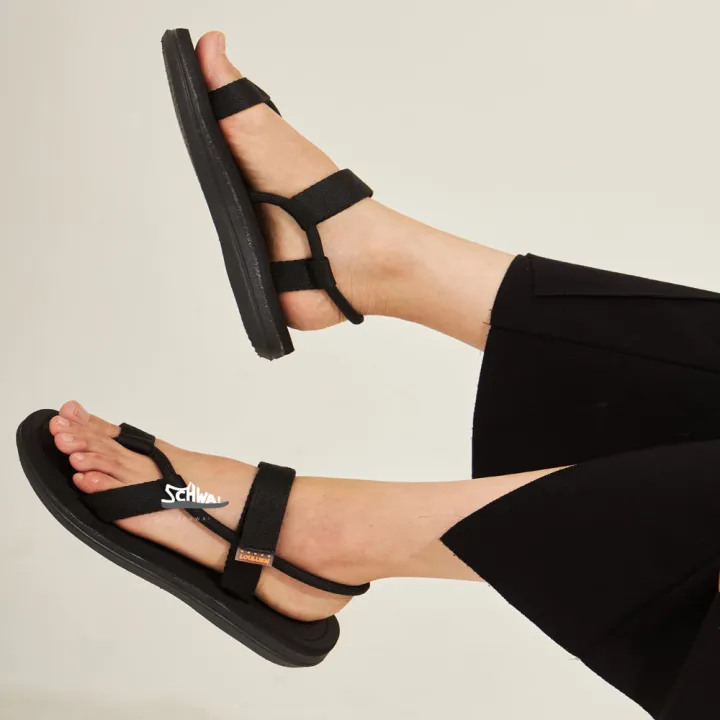 รองเท้าแตะรัดส้น-สไตล์ญี่ปุ่น-sandals-sd40-ชาย-หญิง-black-สินค้าพร้อมส่งจากไทย