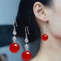 2022 New 925 Silver Slim Earhook Colorful Beaded Earrings Anti Allergy Earrings Simple Fashion Versatile Women 98H1 98H1 PY99 PY99