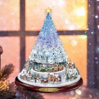 Christmas Tree Rotating Sculpture Train Decorations Paste Window Paste Stickers Pegatinas Christmas Decorations For Home