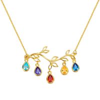 ◎  Custom Branch Birthstone Necklace Personalized  Jewelry