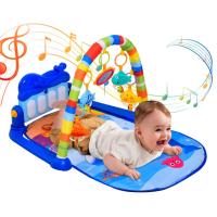 Baby Play Mat With Rattles Portable Fitness Frame Musical Activity Center For 0-2 Years Old Infant Newborn