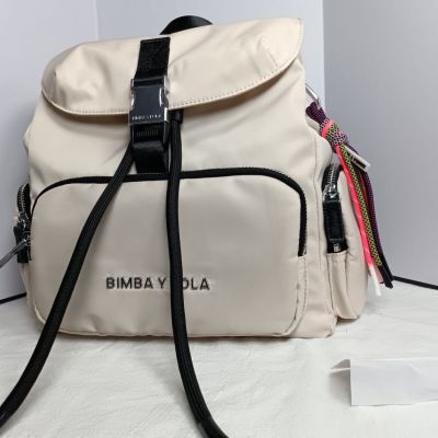 【พร้อมส่ง】Bimba Y Lolaϟnylon กระเป๋าเป้สะพายหลัง ลําลอง แต่งหัวเข็มขัด ขนาดกลาง เรียบง่าย 2023