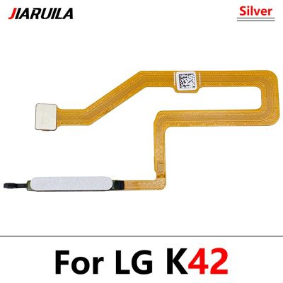 สายปุ่มโฮมโค้งตัวอ่านเซ็นเซอร์ลายนิ้วมือสำหรับ Q60 LG K42ปุ่มโฮม K52สายเคเบิลแบบยืดหยุ่นเซนเซอร์รหัสลายนิ้วมือสัมผัส