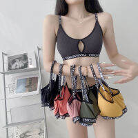 [Women bra high quality brand] เวอร์ชั่นเกาหลีด้ายตัวอักษรเซ็กซี่ Halter Vest ไม่มีวงแหวนเหล็กกับแผ่นหน้าอกตัดหน้าอกสวยงามกลับชุดบรา