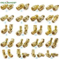 2Pcs Gold Plated SMA Male Female To SMA RF Coaxial Connector RP SMA To SMA Adapter Converter Straight Bent L/T Type Splitter