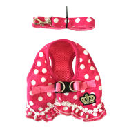 Luxury Dot Design Dogs Chest Harness Cute Small Puppy Supplies Dog Collar Leash Set Accesorios Para Gatos Chihuahua