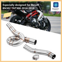 ลิงค์ท่อไอเสียรถจักรยานยนต์กลางเชื่อมต่อสำหรับ Benelli BN302 tnt300 Full Exhaust System 2014-2018(#1)