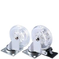 【CW】 1.5/2/3 Inch Casters Pu Transparent Universal Crystal Wheel with Brake No Noise Small Cart Industrial Wheel Office Chair Caster