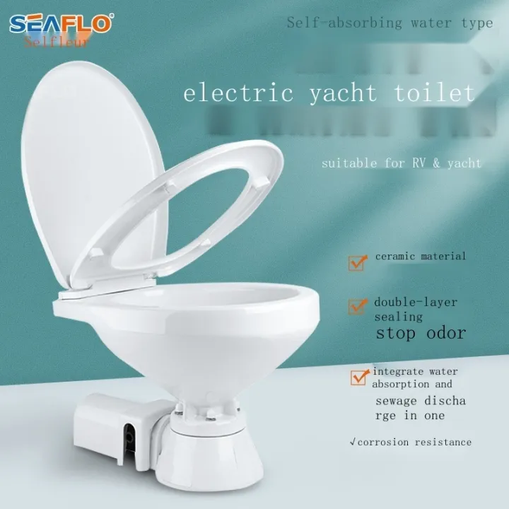 SEAFLO Yacht Toilet RV Sailing Fast Boat Self priming Toilet Marine