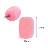 20 Pack Lapel Headset Microphone Windscreen, Microphone Sponge Foam Cover Mini Size Lavalier Microphone Windscreen Pink