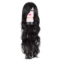 Black Wig Fei Show Synthetic Heat Resistant Carnival Halloween Costume Cos play 26 Inches Long Curly Hair Female Party Hairpiece