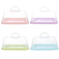 Marginf Portable Plastic Square Cake Box Cupcake Dessert Container Case Handheld Carrier Wedding Birthday Kitchen Supplies