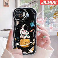 เคส JIUMOO สำหรับ OPPO A93 2020 F17 Pro Reno 4F Reno 4 Lite เคสลายการ์ตูนนักบินอวกาศจรวดเนื้อครีมกันกระแทกแบบใสนิ่มเคสมือถือฝาครอบป้องกันโปร่งใสลายกล้องถ่ายรูปสุดสร้างสรรค์เคสซิลิกาเจล