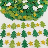 ℗☢❁ 100PCS New Christmas Tree Glitter Foam Stickers Craft Supplies Kids Xmas Party Decoration DIY Early Learning Educational Toys