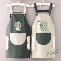 【hot sale】卍 D13 Household Kitchen Apron Waterproof Oilproof Female Cute Western Style Korean Version Cooking Work Outer Wear Dirt-Resistant Clothes