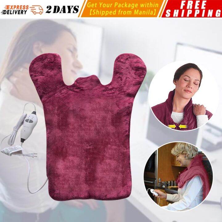 【Red】Electric Heat Wrap for Back Pain Relief Electric Heat Wrap Neck
