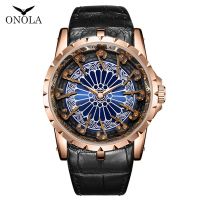 ZZOOI Men Watch Top Brand Luxury ONOLA Fashion Business Luxury Sports Casual Leather Waterproof Quartz with Large Dia Wrist Watches