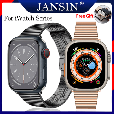 สาย for apple watch Series 8 7 6 SE 5 4 3 2 1 สายนาฬิกาโลหะสำหรับ สแตนเลสสำหรับ apple watch Ultra 49mm 45mm 41mm 44mm 42mm 40mm นาฬิกาอัจฉริยะ