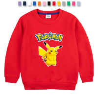 เสื้อกันหนาวเด็กแขนยาวลายการ์ตูนน่ารัก Pokémons เสื้อแขนยาวคอกลมสเวตเตอร์สำหรับเด็กหญิงเด็กชาย13สี/1-10ปีเสื้อคอตตอน Baju Anak ฤดูใบไม้ผลิฤดูใบไม้ร่วง0000