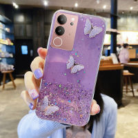 KONSMART เคสโทรศัพท์สำหรับ VIVO V29 5G ใหม่ล่าสุด2023หรูหราพลอยเทียมบลิงกากเพชร3D ผีเสื้อกรอบโทรศัพท์เทอร์โม TPU นิ่มสำหรับ VIVO V27 5G V27e V27 Pro 5G V25 5G V25e V25 Pro 5G