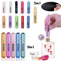 5ml 8ml Bottom-Filling Pump Perfume Bottle Portable Travel Refillable Spray Mini Empty Cosmetic Containers traveling essentials Travel Size Bottles Co