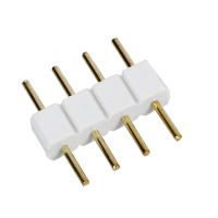 5 Pcs Male to Male 4 PIN RGB Wire Connectors White for LED Strips