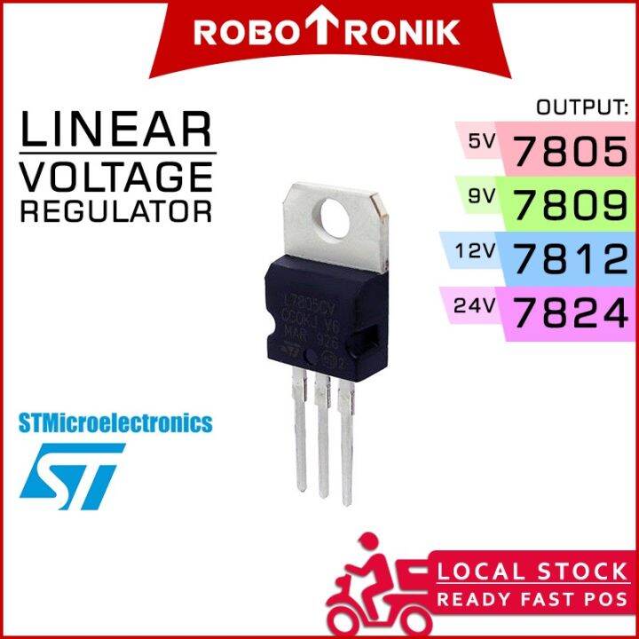 7805 7809 7812 7815 7824 Linear Voltage Regulator 3-Pin To-220 (5V 9V 12V  24V) Lm7805 Lm7809 Lm7812 Lm7815 Lm7824 | Lazada