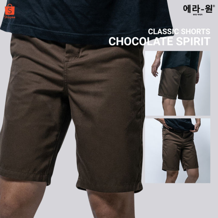 era-won-กางเกงขาสั้น-รุ่น-classic-shorts-สี-chocolate-spirit-น้ำตาล-gnb