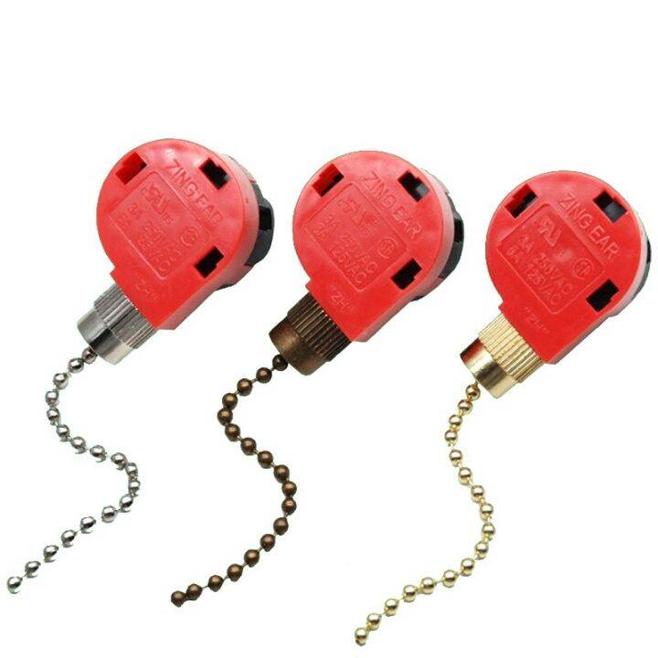 Red Ceiling Fan Switch 3 Speed 4 Wire ZE268S6 Fan Pull Chain Switch