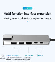 Type-C USB Hub To 4K HDMI PD Fast Charge RJ45 Ethernet USB SDTD Card Reader Multifunction Adapter converter For MacBook Pro