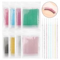 100 Pcs Disposable Crystal MicroBrush Individual Lash Removing Swab Micro Brush For Women Eyelash Extension Makeup Brush Tools Makeup Brushes Sets