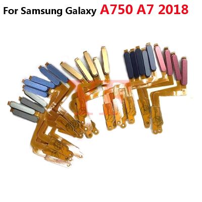 ‘；【。- For  Galaxy A750 A7 2018 A750F Fingerprint NO Touch ID Sensor Finger Power Switch On Off Side Button Key Flex Cable