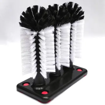 Bottle Cleaning Brush Glass Cup Washer for Sink with Suction Base, Cup  Cleaner Brush for Beer Cup, Long Leg Cup, Red Wine Glass and More Bar  Kitchen Sink Home Tools Grey 