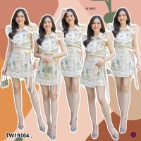 TW19164 Set 2 ชิ้น เสื้อแขนระบาย + กระโปรง ..