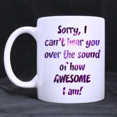【High-end cups】ถ้วยกาแฟนมแก้ว Quot; SorryI สามารถ39; T ได้ยินคุณมากกว่าเสียงของวิธีการเซรามิกแก้วถ้วยกาแฟ (ความจุ11ออนซ์)