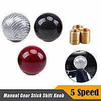 คาร์บอนไฟเบอร์รอบ Ball Shape เกียร์ Shift Knob แฟชั่นจัดแต่งทรงผมรถอุปกรณ์เสริม Universal Shift Lever ภายใน Parts