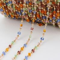 1Meter Bohemian Cube Beads Chain for KC Gold Choker Necklace Bracelets Women Charm Handmade Party Jewelry Making DIY Accessories DIY accessories and o