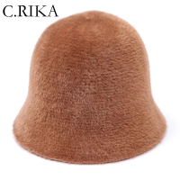 New Faux Mink Velvet Bucket Hat Women Autumn Winter Outdoor Fashion Solid Warm Fisherman Hat Bob Lady Girl Travel Plush Panama