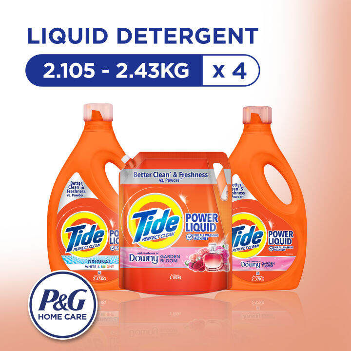 [Bundle of 4] Tide Liquid Detergent Original White & Bright Garden