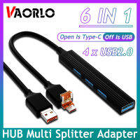 VAORLO Original Flip 2.0ฮับ USB 4พอร์ตอะแดปเตอร์2.0 USB Type C USB Splitter ความเร็วสูงการขยายตัวโอทีจีสำหรับแล็ปทอปแมคบุ๊ค PC อุปกรณ์คอมพิวเตอร์