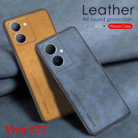 เคสสำหรับ VIVO Y27 VIVOY27 Y 2 7 4G 5G เคสโทรศัพท์หนังแกะหรูหราปกป้องกล้องกันกระแทกป้องกันการตกแบบแฟชัน