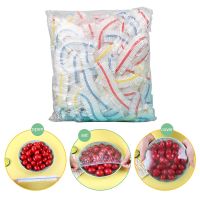 100pcs Fresh Keeping Bags Film Elastic Stretch Disposable Bowl Cover Food Sealed