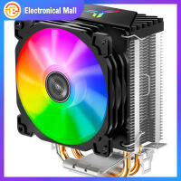 CR1200เครื่องทำความเย็น CPU RGB 3Pin 2ท่อความร้อน CPU ฮีทซิงค์โคมไฟอัตโนมัติพัดลมระบายความร้อนสำหรับ LGA 775/1150/AM4/AM3 +/AM3