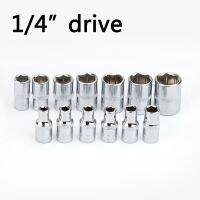 1/4 Drive Inch 1Pcs Metric Socket Wrench Head Crv Auto Repair 6.35mm Hexagon 4 4.5 5 5.5 6 7 8 9 10 11 12 13 14mm