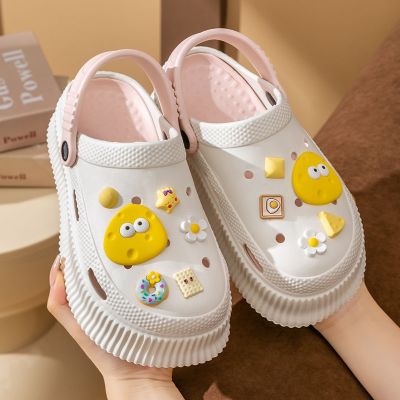 【Hot Sale】 Hole shoes women 2022 summer new ultra-thick bottom slippers cute fashion sandals and indoor outdoor breathable
