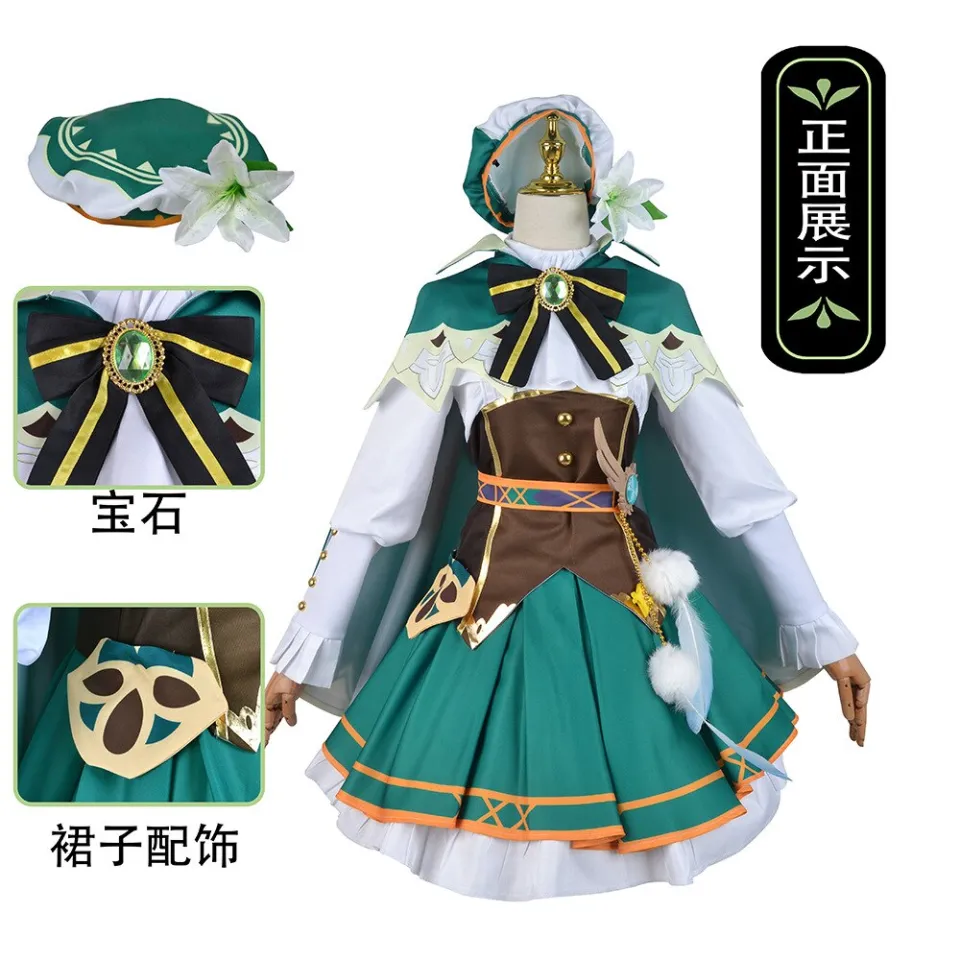COSMART Game Genshin Impact Venti Cosplay Costume Lovely Memory Uniform  Halloween Carnival Activity Party Role Play Clothing S - AliExpress