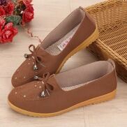 wtMei Women s Shoes Flat Heel Soft Low-top slip on loafers kasut perempuan