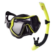 Yellow Black Scuba Snorkeling Diving Set Mask And Snorkels Anti-Fog Goggles Glasses Diving Swimming Easy Breath Tube Set Snorkel Mask