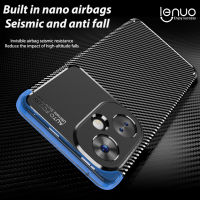 Lenuo เคสที่ปิดหลังโทรศัพท์มือถือแมทสำหรับ OnePlus Nord CE 3 Lite-TPU คาร์บอนไฟเบอร์กันกระแทกกันรอยขีดข่วนเคสโทรศัพท์ผิวด้าน